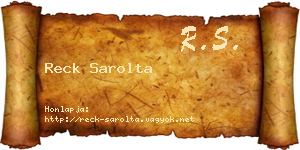 Reck Sarolta névjegykártya