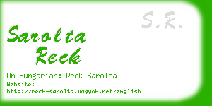 sarolta reck business card